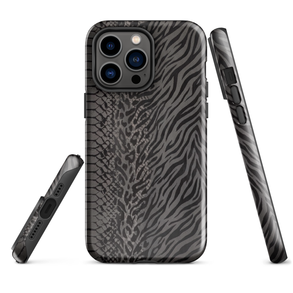 Dark Gray Zebra Print y2k inspired Tough Case for iPhone®