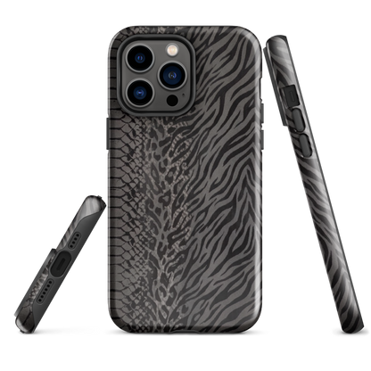 Dark Gray Zebra Print y2k inspired Tough Case for iPhone®