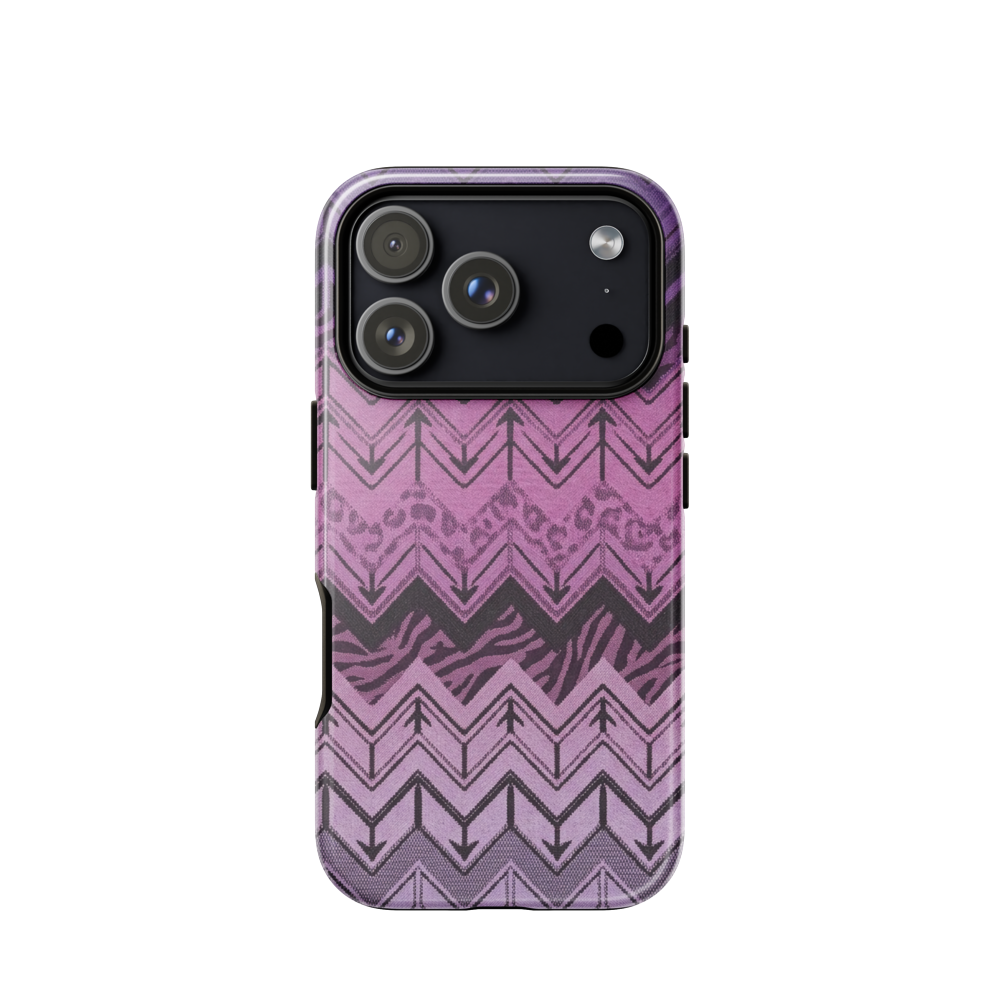 Purple Chevron Zebra & Leopard Print Tough Case for iPhone®