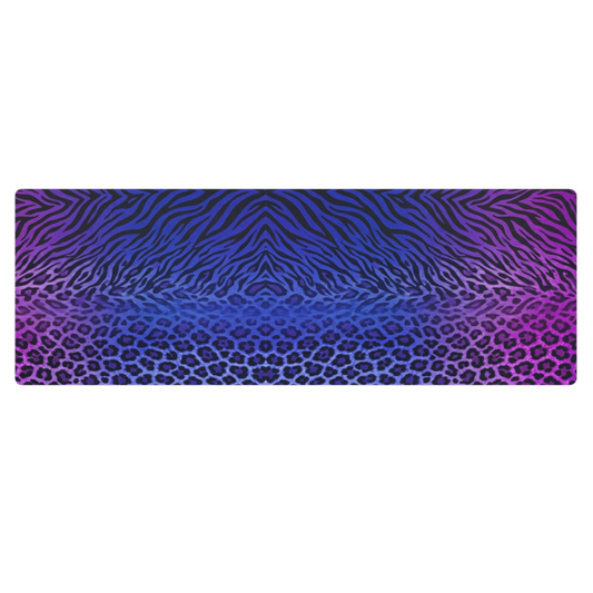 Blue & Purple Zebra & Leopard Print Pilates Yoga Mat