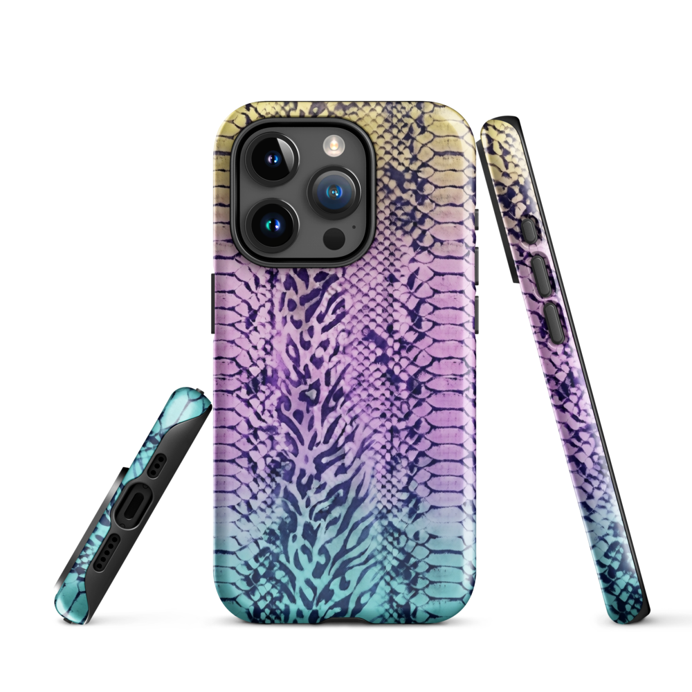 Faded Rainbow Snake Skin Zebra & Leopard Print Tough Case for iPhone®