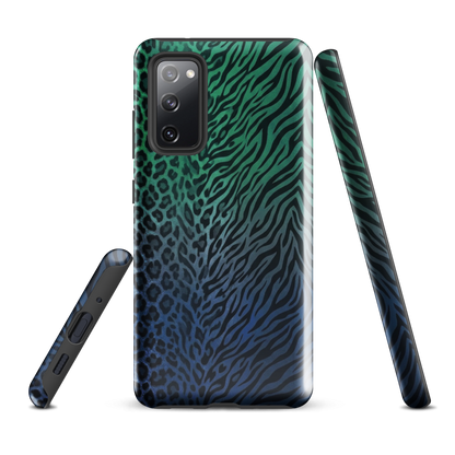 Blue to Teal Zebra & Leopard Print Tough Case for Samsung