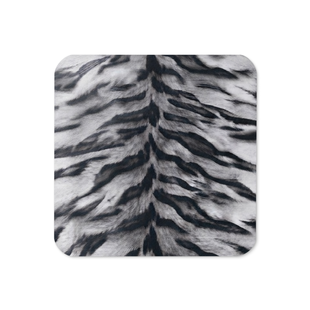 Gray Tiger Print Cork-Back Coaster