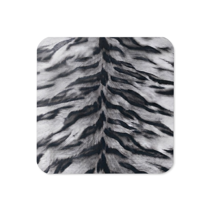 Gray Tiger Print Cork-Back Coaster