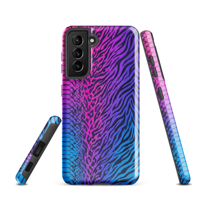 Hot Pink & Blue Snake Skin Zebra & Leopard Print Tough Case for Samsung