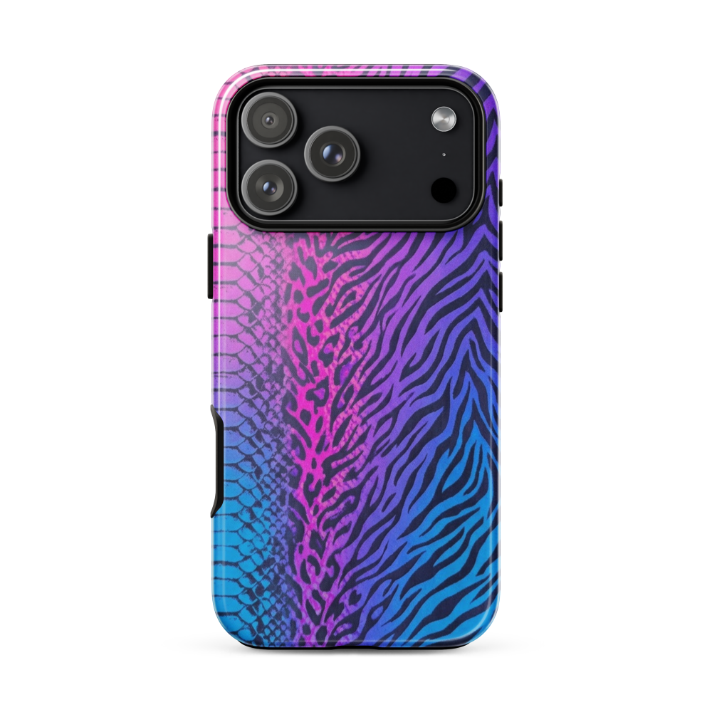Pink & Blue Snake Skin Leopard & Zebra Print Tough Case for iPhone®
