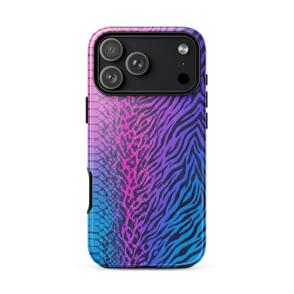 Pink & Blue Snake Skin Leopard & Zebra Print Tough Case for iPhone®