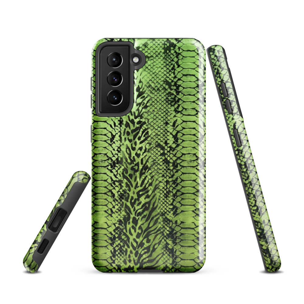 Green Snake Skin & Leopard Print Tough Case for Samsung