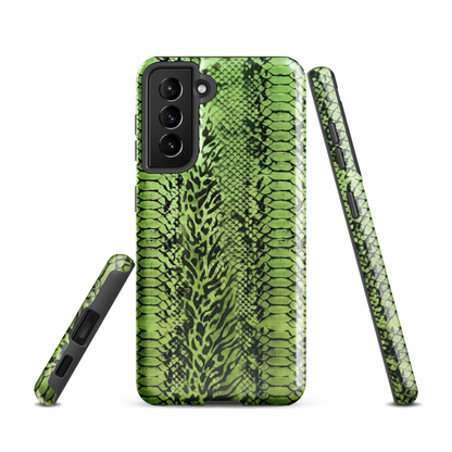 Green Snake Skin & Leopard Print Tough Case for Samsung