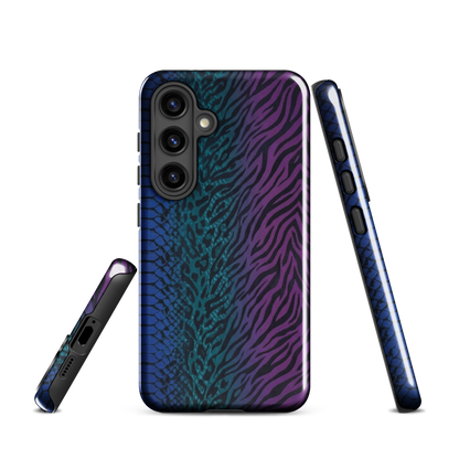 Blue to Purple Dark Snake Zebra & Leopard Print Tough Case for Samsung