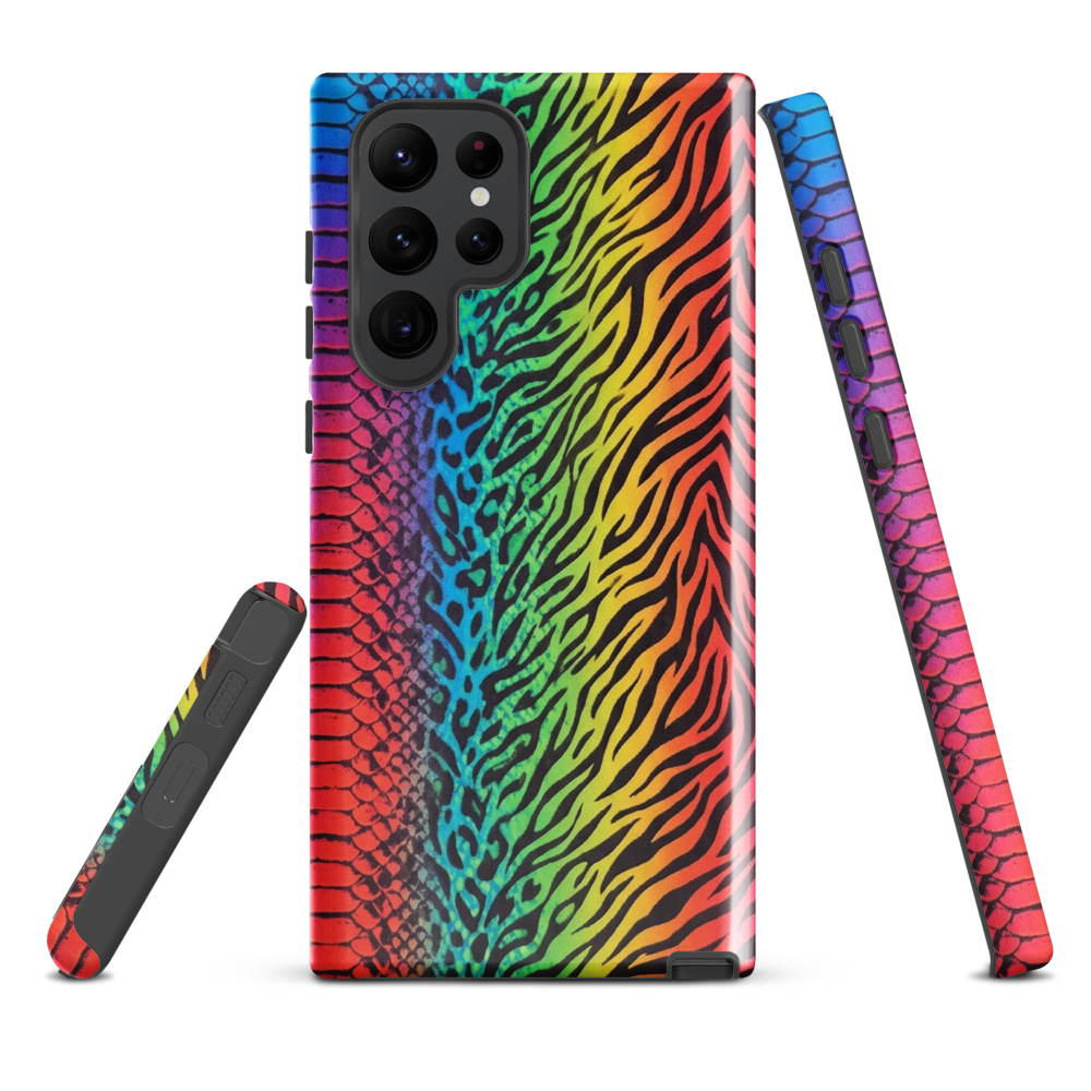 Vibrant Rainbow Snake Skin Zebra & Leopard Print Tough Case for Samsung