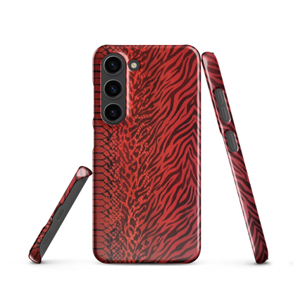 Red Zebra Snake & Leopard Print Snap Case for Samsung