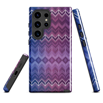 Purple & Blue Classic Chevron Print Tough Case for Samsung