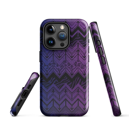 Purple to Blue Chevron Zebra & Leopard Print Tough Case for iPhone®