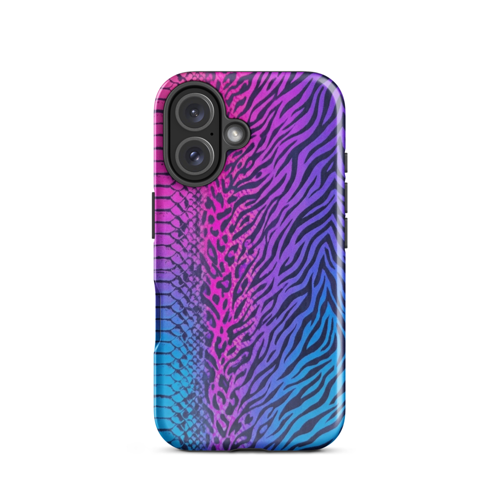 Pink & Blue Snake Skin Leopard & Zebra Print Tough Case for iPhone®