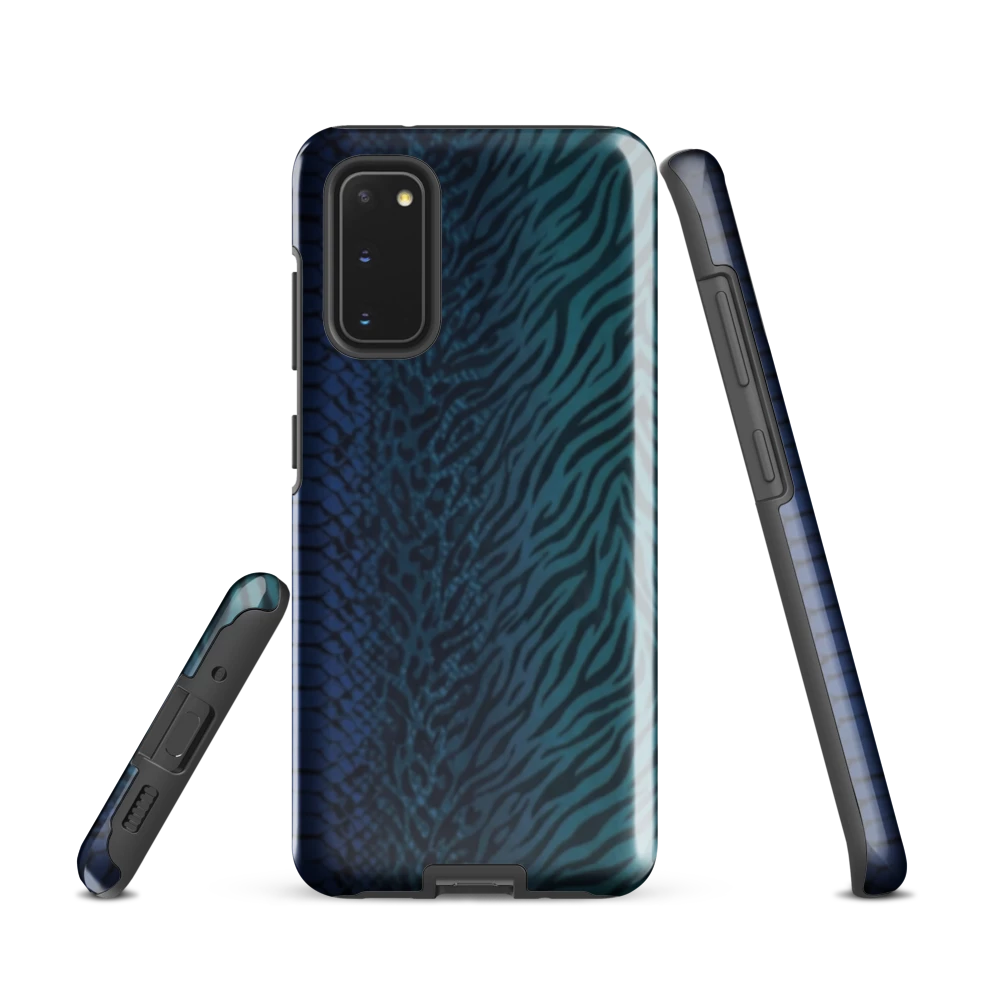 Blue & Teal Snake Skin Zebra & Leopard Print Tough Case for Samsung
