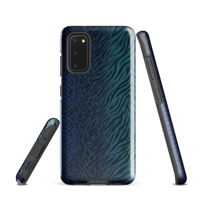 Blue & Teal Snake Skin Zebra & Leopard Print Tough Case for Samsung