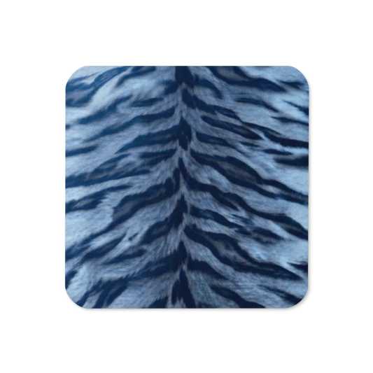 Blue Tiger Print Cork-Back Coaster