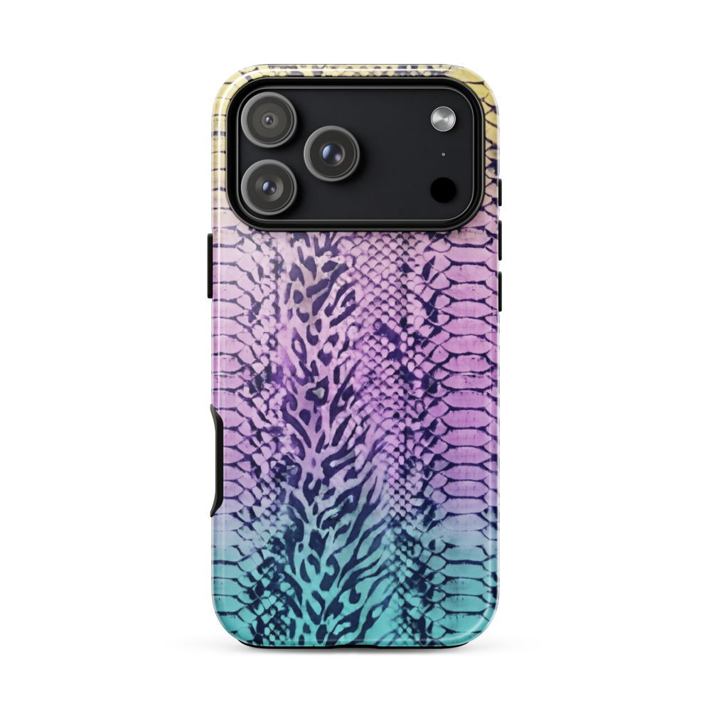 Faded Rainbow Snake Skin Zebra & Leopard Print Tough Case for iPhone®