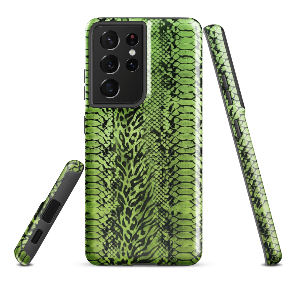 Green Snake Skin & Leopard Print Tough Case for Samsung