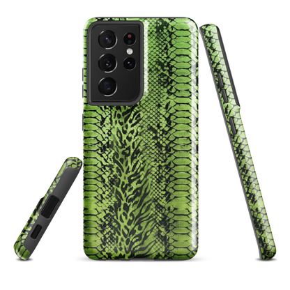 Green Snake Skin & Leopard Print Tough Case for Samsung