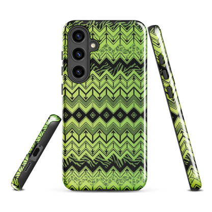 Lime Green Zebra & Leopard Print Chevron Tough Case for Samsung