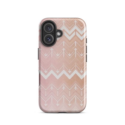 Rose & Brown Chevron Pattern Tough Case for iPhone®