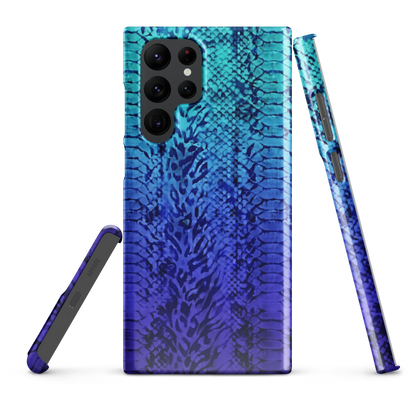 Vibrant Blue Snake & Leopard Print Snap Case for Samsung