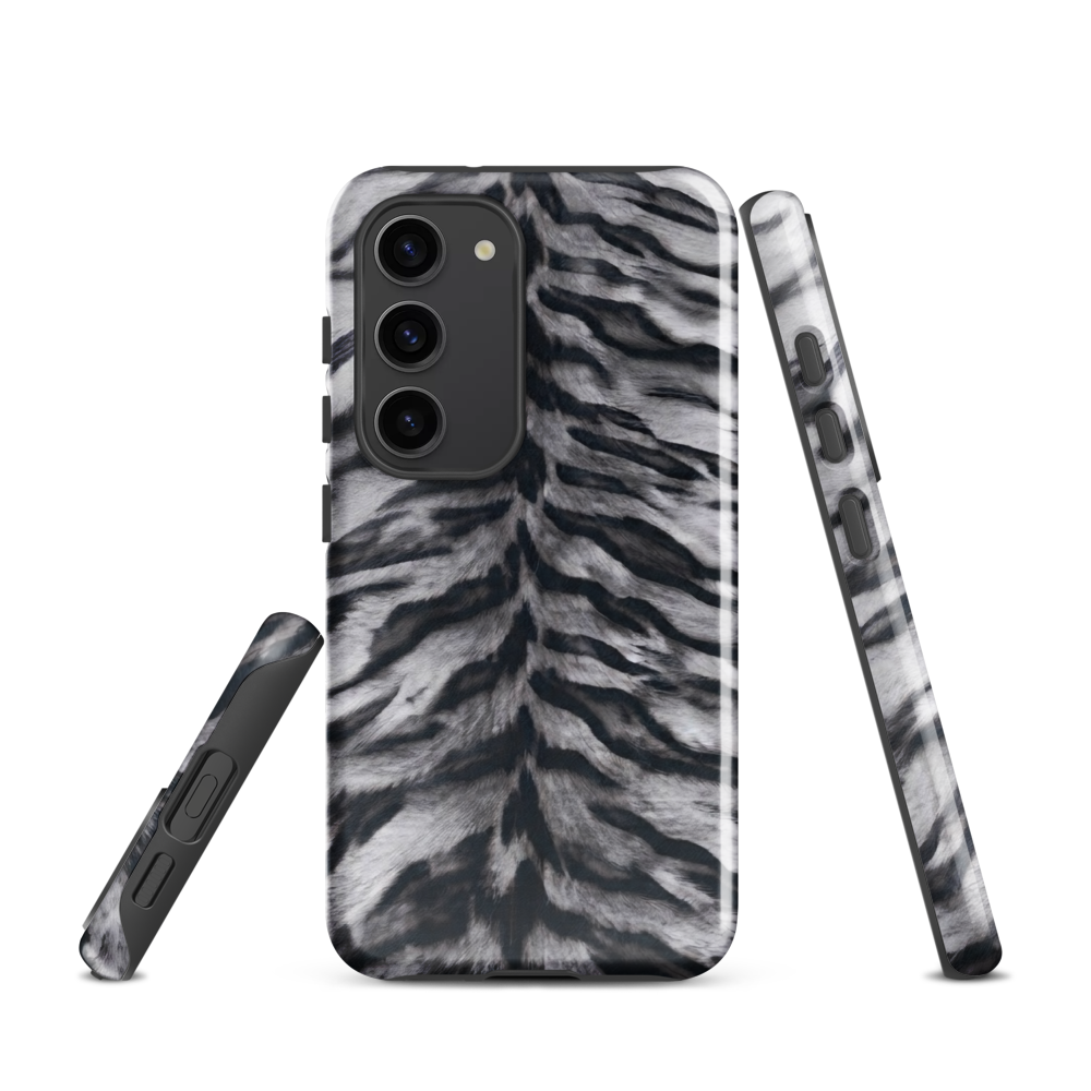Gray Tiger Print Tough Case for Samsung