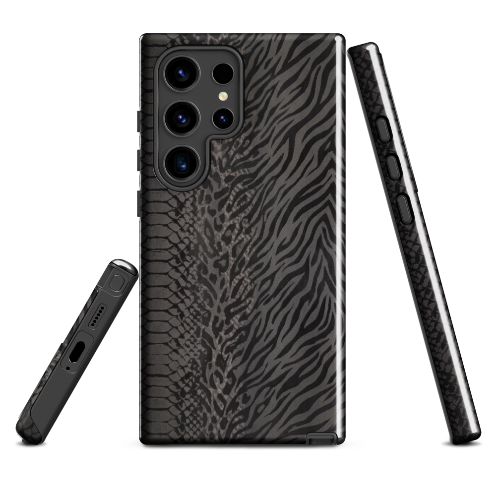 Black and Gray Zebra and Leopard print Tough Case for Samsung