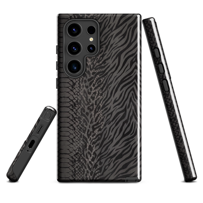 Black and Gray Zebra and Leopard print Tough Case for Samsung