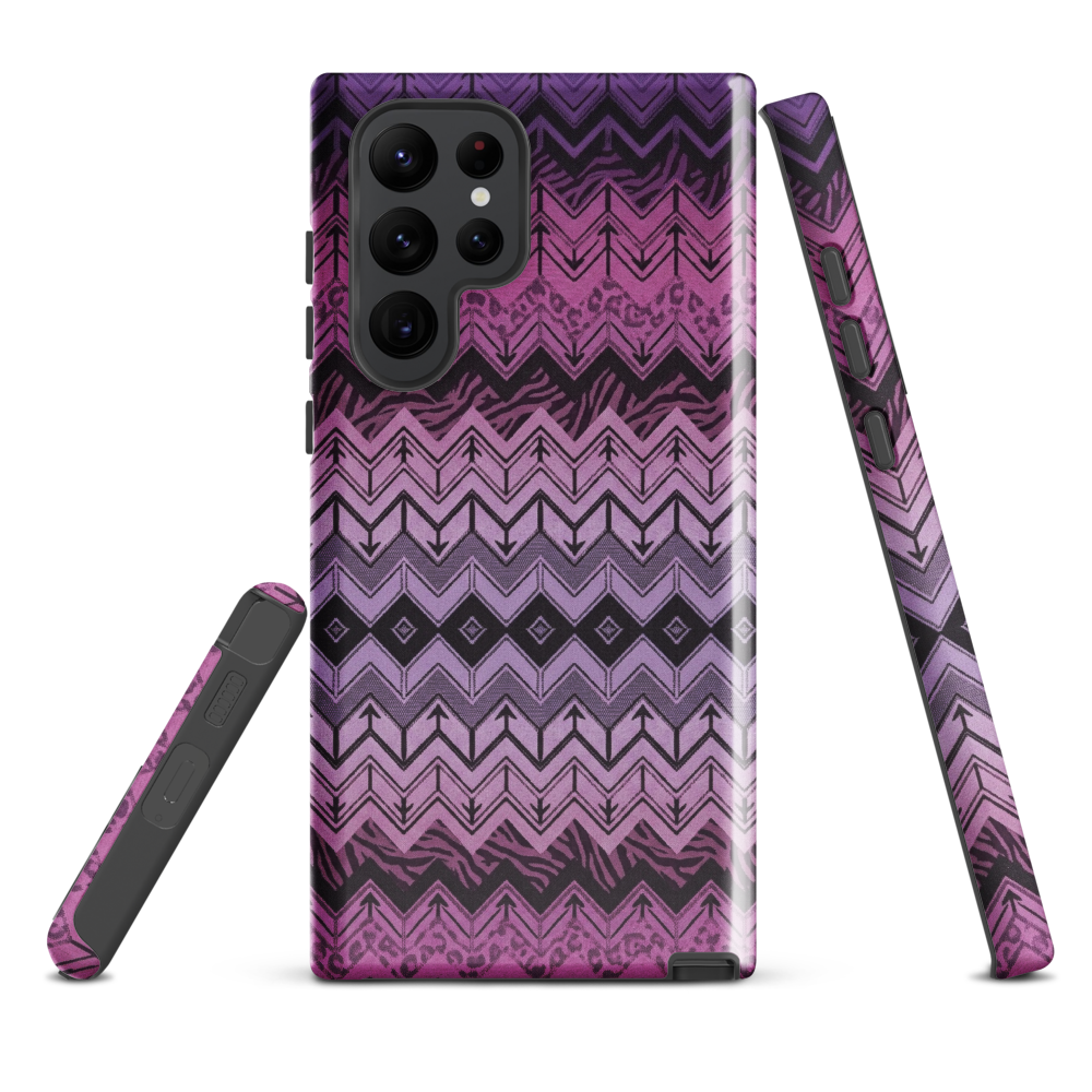 Purple Chevron Zebra & Leopard Print Tough Case for Samsung