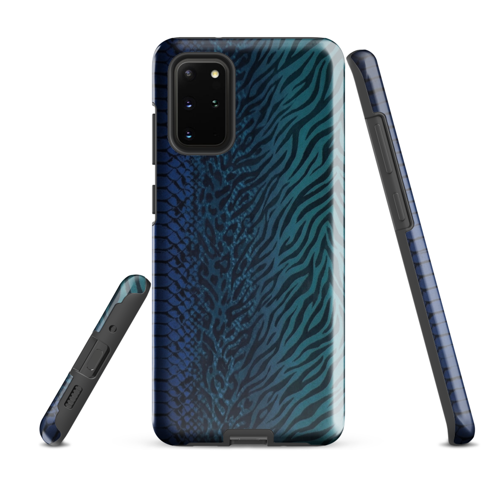 Blue & Teal Snake Skin Zebra & Leopard Print Tough Case for Samsung