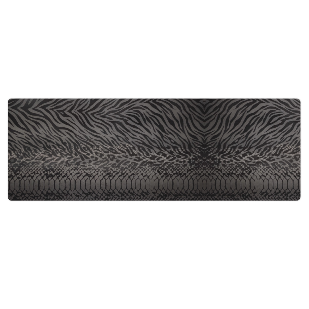 Dark Gray Zebra & Leopard Print Pilates Yoga Mat