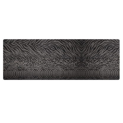 Dark Gray Zebra & Leopard Print Pilates Yoga Mat