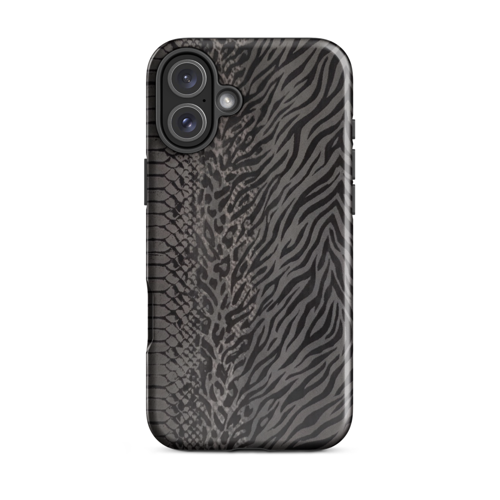 Dark Gray Zebra Print y2k inspired Tough Case for iPhone®