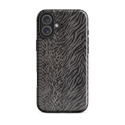 Dark Gray Zebra Print y2k inspired Tough Case for iPhone®