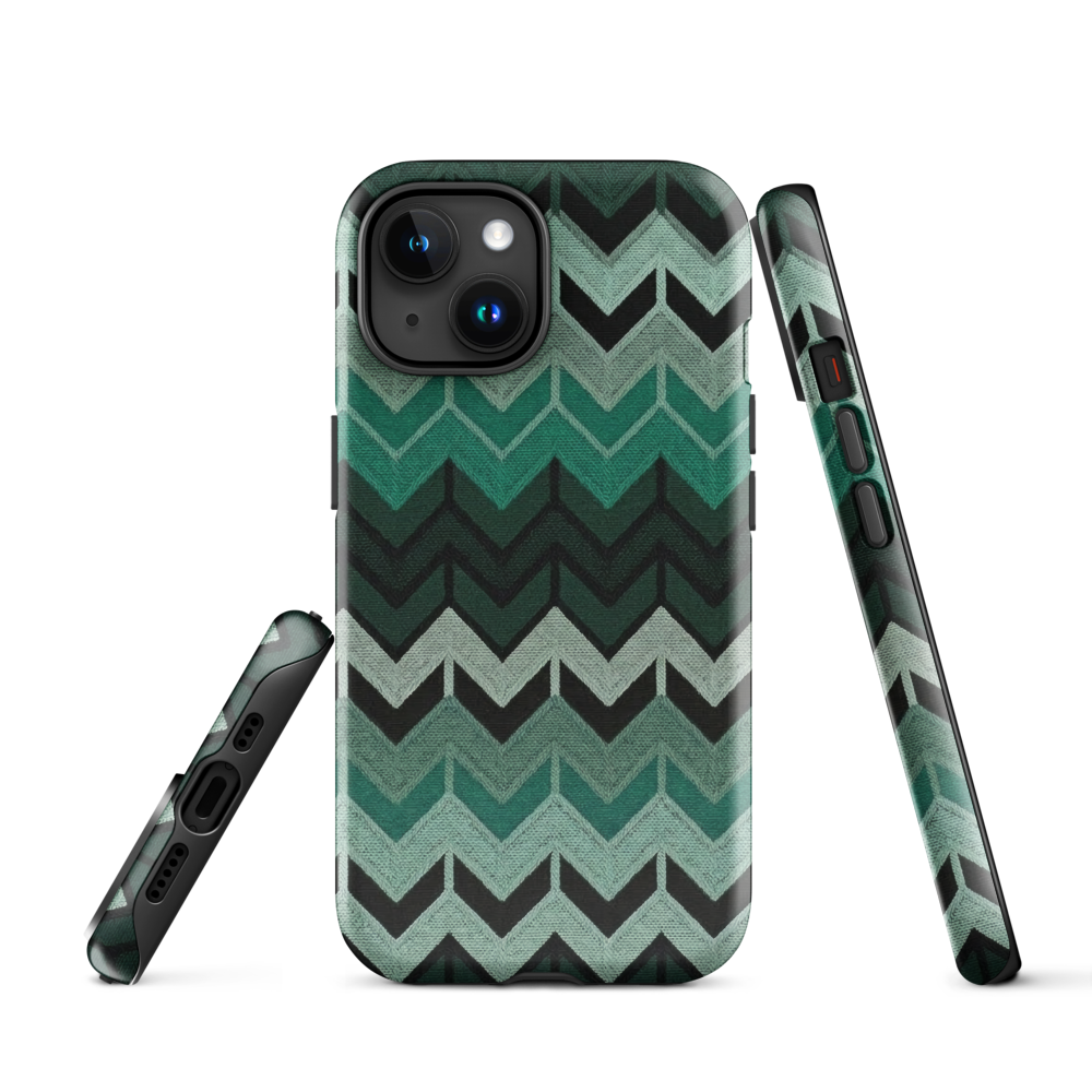 Green Chevron Tough Case for iPhone®