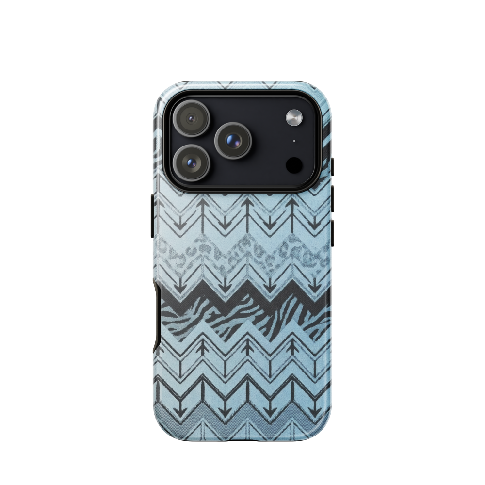 Blue Chevron Zebra & Leopard Print Tough Case for iPhone®