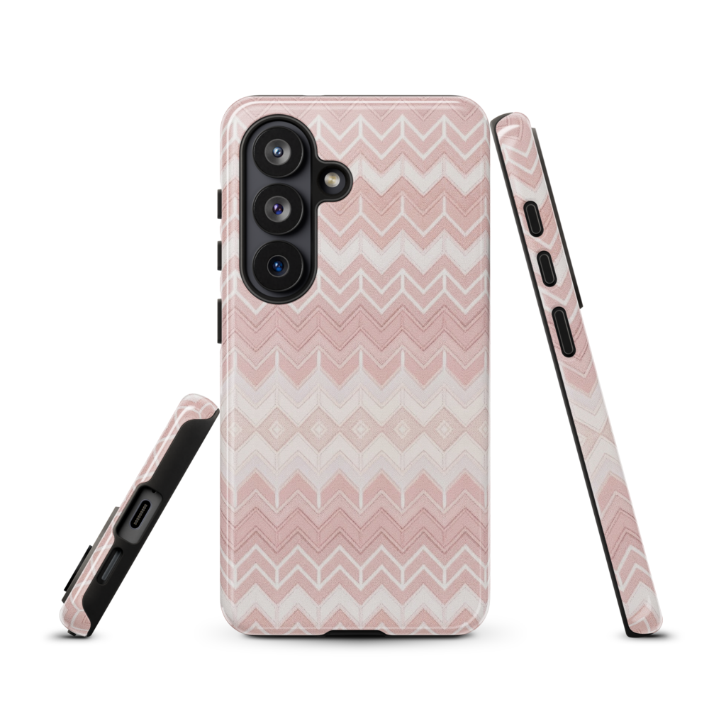 Classic Pink & White Chevron Tough Case for Samsung