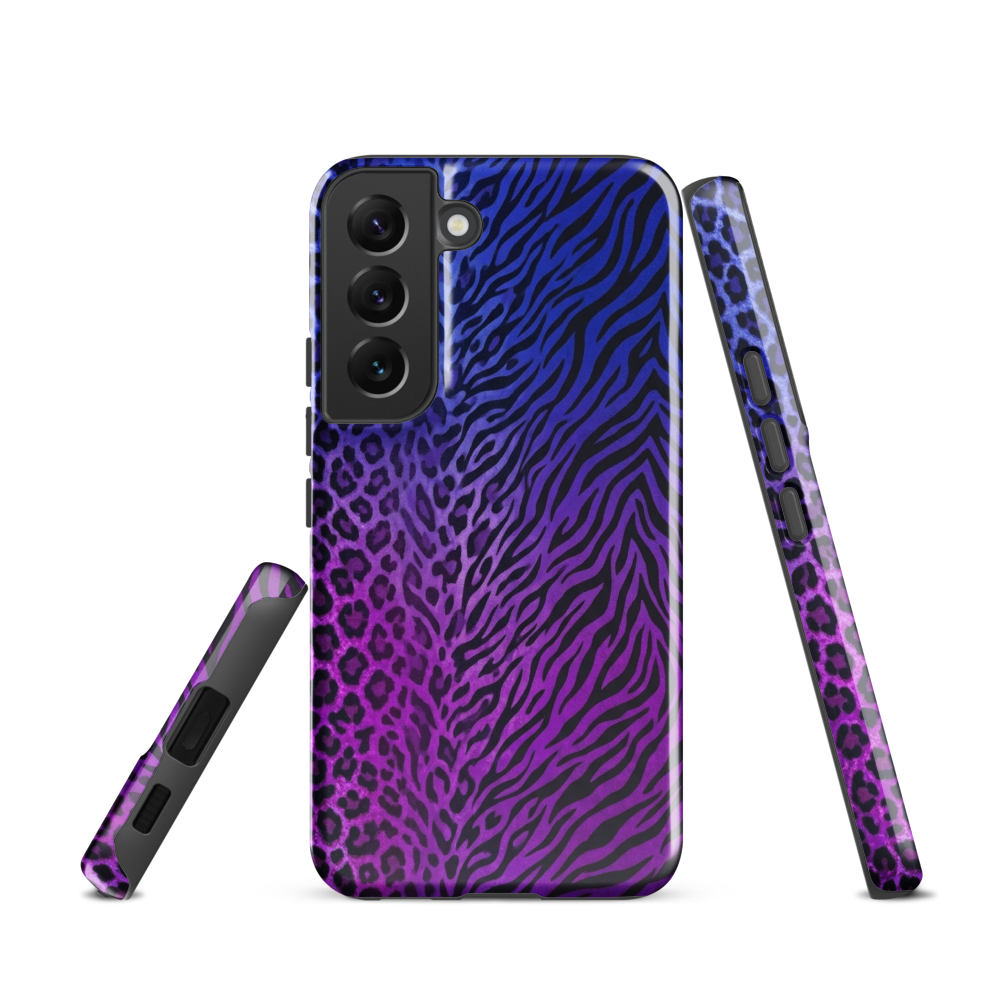 Blue to Purple Zebra & Leopard Print Tough Case for Samsung