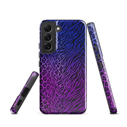 Blue to Purple Zebra & Leopard Print Tough Case for Samsung