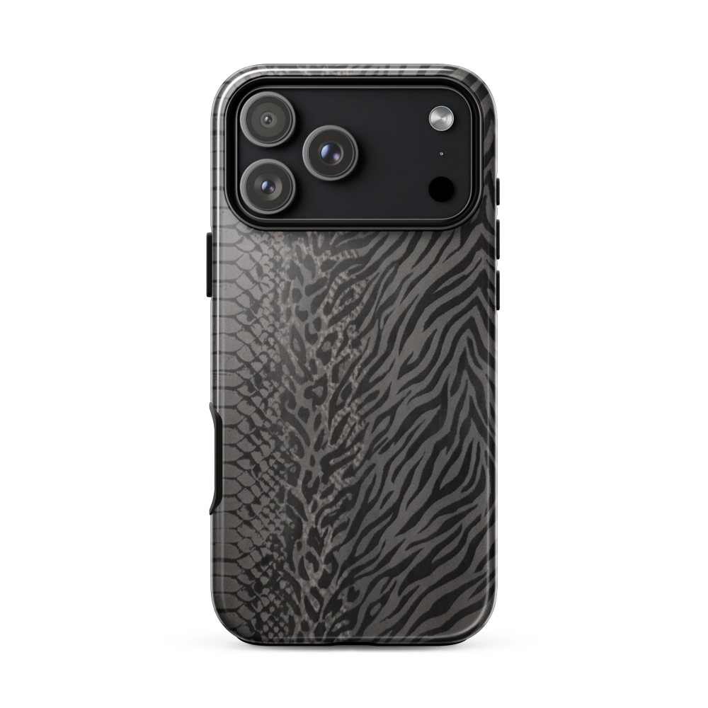 Dark Gray Zebra Print y2k inspired Tough Case for iPhone®