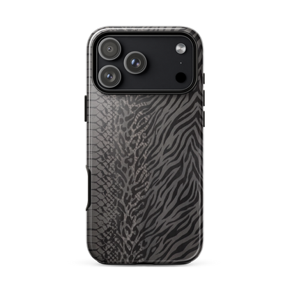 Dark Gray Zebra Print y2k inspired Tough Case for iPhone®