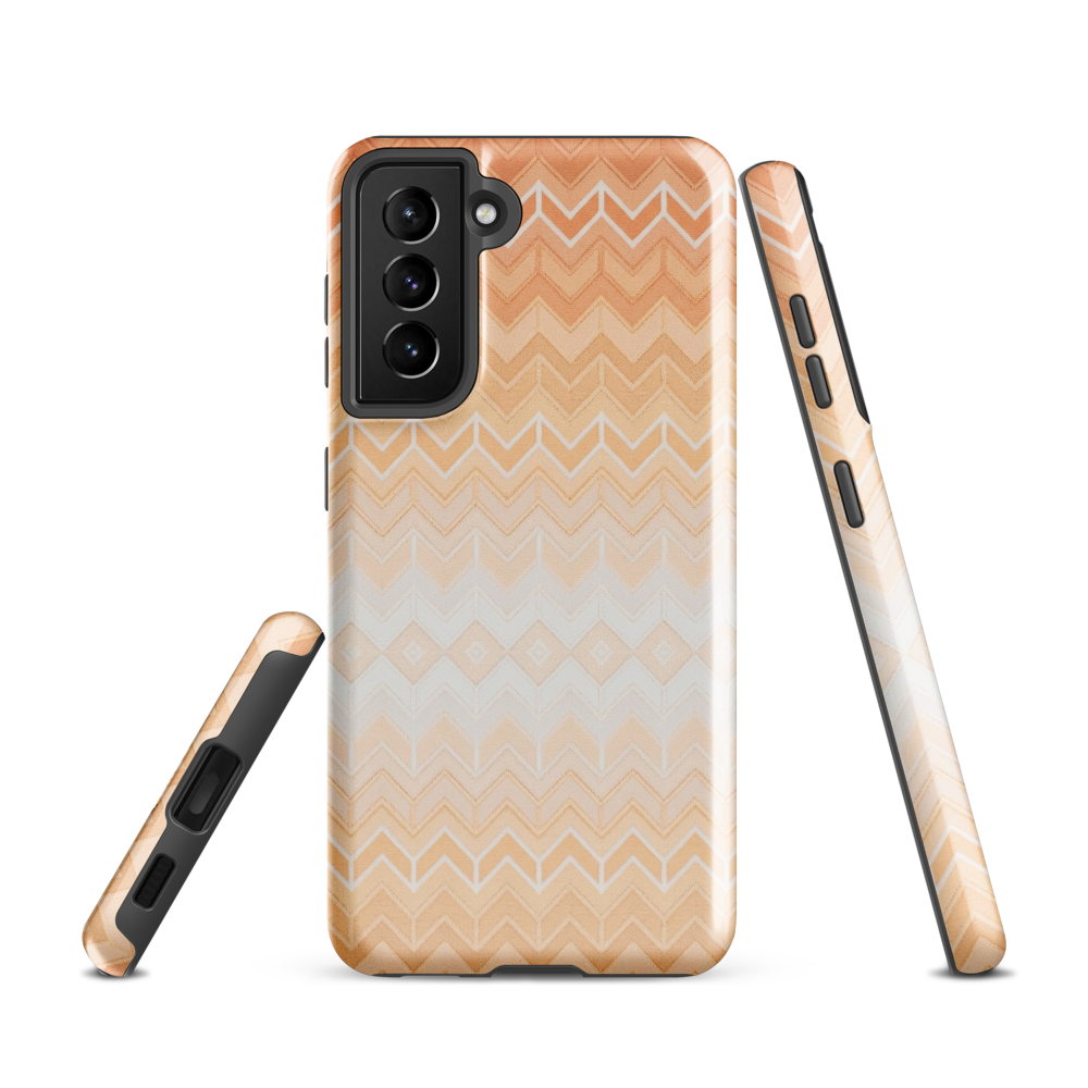 Orange Chevron Tough Case for Samsung
