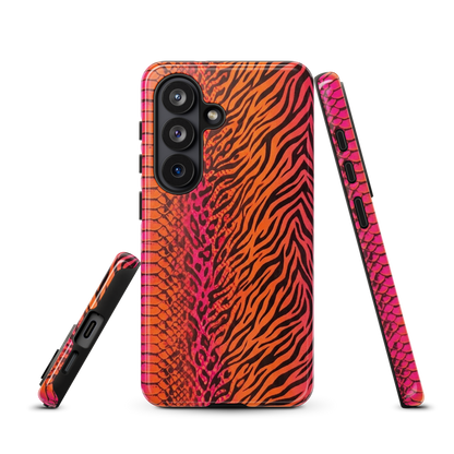Sunset Orange & Pink Snake Skin Leopard & Zebra Print Tough Case for Samsung