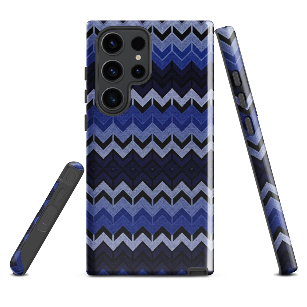 Blue Chevron Pattern Tough Case for Samsung