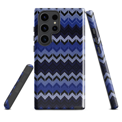 Blue Chevron Pattern Tough Case for Samsung