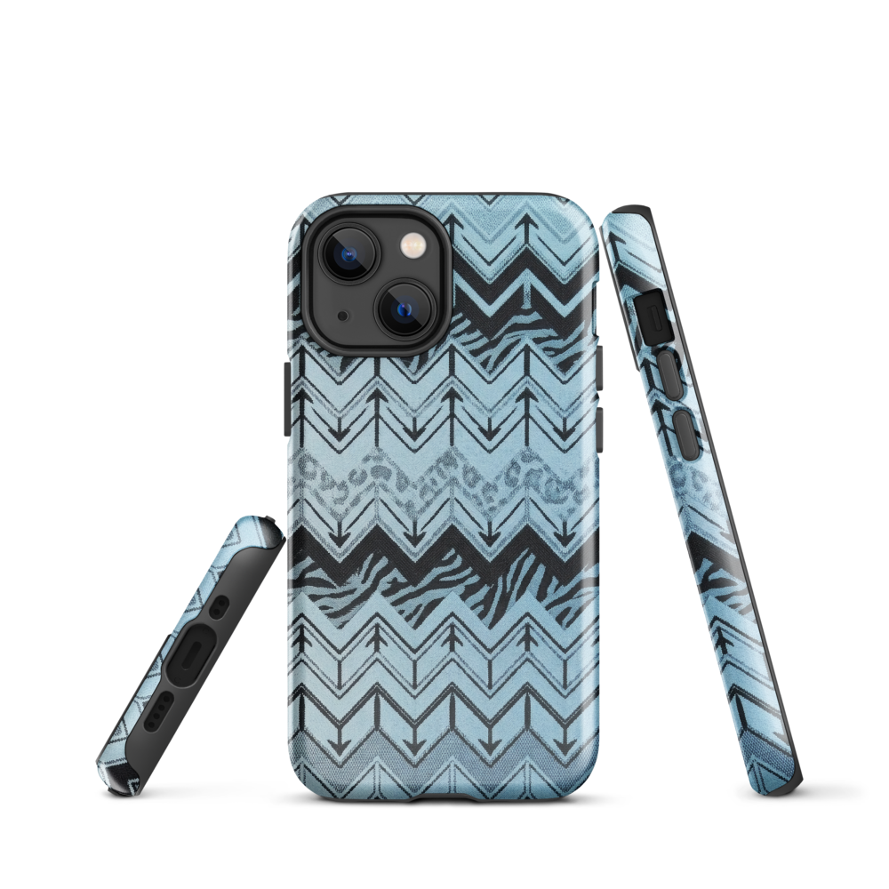 Blue Chevron Zebra & Leopard Print Tough Case for iPhone®