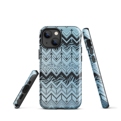 Blue Chevron Zebra & Leopard Print Tough Case for iPhone®